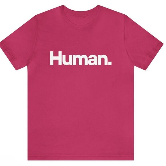 NWT New Queer Eye Graphic T-Shirt Tee "human" Unisex Magenta Pink XL LGBTQ - Picture 2 of 6